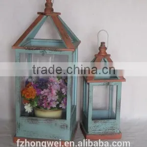 Hongwei Handmade Antique Wood Candle Lantern for Home&Garden Decor HW14S1026 thumbnail-1