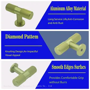Knurled Round Aluminum Cabinet Knobs New Arrival T Bar Pull Knob thumbnail-5