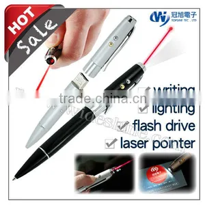 4 in 1 Laser Pointer Pen Drive With Stylus Ballpoint Pen and Led Flashlight Pen Usb Flash Drive thumbnail-1
