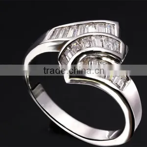 Simple Vintage Classic Costume Jewelry Hot Wedding Band Channel Setting CZ Ring thumbnail-5