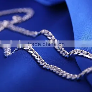 2015 Wholesale Fashion Jewelry Rhodium Plated Curb Chain Necklace thumbnail-6
