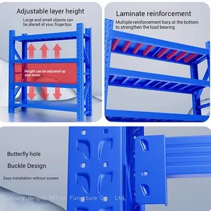 Reinforced Heavy Duty Shelving System - Unlimited Splicing Storage Solution for Workshop, Factory & Courier Operations thumbnail-3