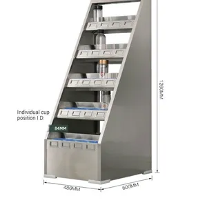 Factory Supply 30 Position Stainless Steel Cup Organizer With Non-Slip Rings, Office Personal Belongings Locker W650xD590xH1250mm thumbnail-1