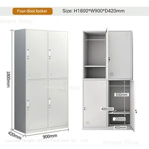 HN-05G Modern 5 Tier Metal Office Storage Cabinet With Glass Doors & Adjustable Height Slots for Executive Room Home Office, OEM/ODM Supported thumbnail-2