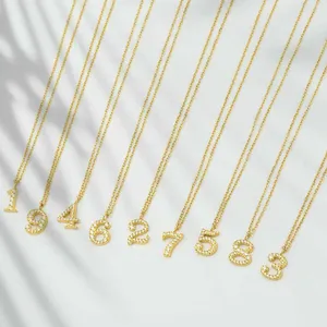 Digital Pendant Necklace Accessory, Non Fading Light Luxury High-end Feeling, Diamond Studded Chest Chain thumbnail-3