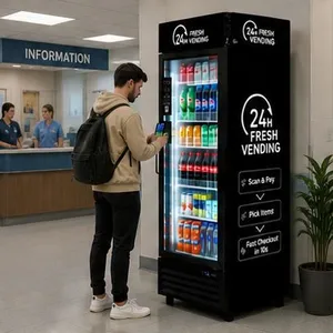 AI Frozen Food Vending Machine 300-600 Pcs 4G/WiFi Remote Monitoring Multiple Payment SDK US Plug HAHA 550F Compressor Cooling thumbnail-1