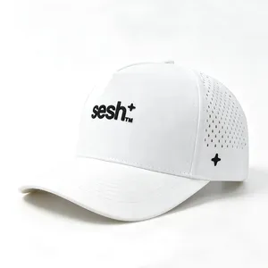 Custom Camp Caps Silicon Logo Golf Cap Camping Hats With Laser Holes thumbnail-3