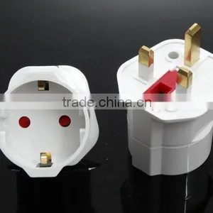 CE ROHS Approved HK UK Ireland Singapore Malaysia India Kuwait Bahrain Type G to Schuko Germany Type F Plug Travel Adapter thumbnail-1
