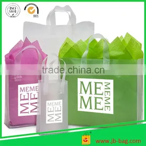 Frosty Printed Plastic Shopping Bag 3 Mil Thickness Plastic Carrier Bags 13''x 7"x 17" Ideal Retail Purchases Packaging Bag thumbnail-3
