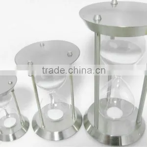 Glass Sand Timer With Metal Frame; Metal Hourglass thumbnail-4