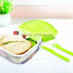2015 Hot Sale BPA Free Quality Plastic Sandwich Container With Removable Freezer Pack Keeps Food Fresh and Cool thumbnail-2