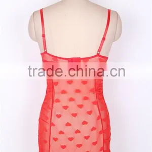 Sexy Heart Jacquard Mesh Garter Slip thumbnail-2