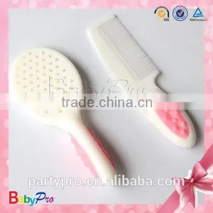 Hot Sale Pink And White Baby Comb And Brush Set thumbnail-2