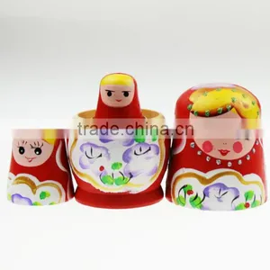 2016 Hot Sale Custom Printing Wooden Chinese Factory Nesting Dolls Set thumbnail-4