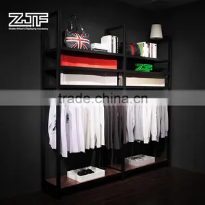 ZJF Black Wood Display Rack Hot Sale Shirt Rack Display thumbnail-1