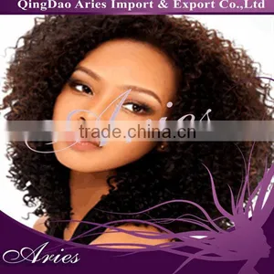 Cheap Factory Price Mongolian Kinky Curly Front Lace Wigs thumbnail-1