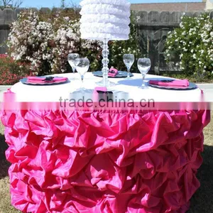 Luxurious Satin Table Skirting Designs for Wedding,gathered Table Skirts,ruffled Table Cloth Quality Choice thumbnail-1