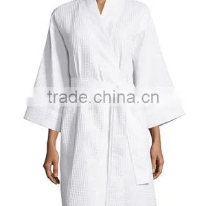 Wholesale Cheap Sexy Classical Style Women White Homme Hotel Waffle Bathrobe thumbnail-1