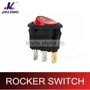 Round Rocker Switch 2pins 3pins Rocker Switch Red Round Button on off on on 2P 6A 250V AC thumbnail-1