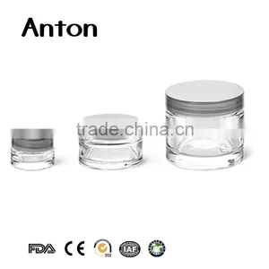 1/4 oz 1 oz and 2.3 oz Thick Wall Glass Cosmetic Jars thumbnail-1
