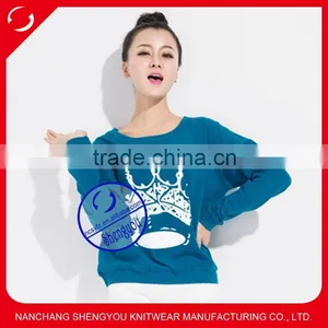 Wholesale Custom Women's Crewneck Hoodies Sweatshirts With Printing thumbnail-1