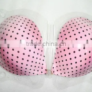 Popular With Young Girl Adhesive Sponge Strapless Bra Best Quality Bra With Cute Dot Design thumbnail-3