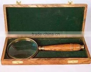 Nautical Magnifying Glass With Wooden Box MG1233 thumbnail-1