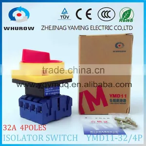 Isolator Switch YMD11-32/4P Silver Contact 32A 4 Phase 2 Positions On-off Power Cut off Load Break Rotary Cam Electrical Switch thumbnail-1