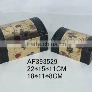 Wood Fabric Butterfly Gift Jeweled Box thumbnail-1