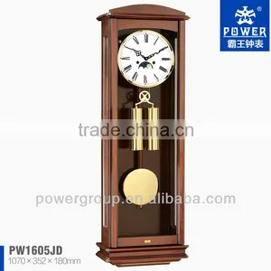 Roman Numberals Dial With Moon Phase Wall Clocks for Home Decoration Solid Wood Case Good Quality PW1605JD thumbnail-1