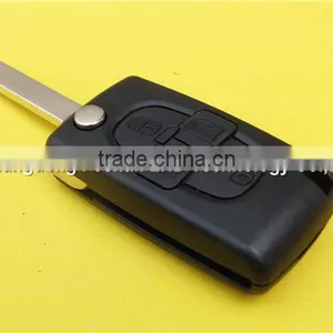 Hot 4 Buttons Flip Key Shell for Peugeot 307 Without Battery Place no Logo thumbnail-4