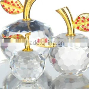 Crystal k9 Glass Decorative Glass Apple With Base for Christmas Decorations thumbnail-2
