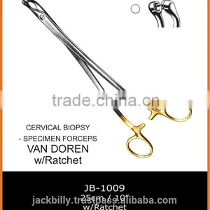 Van Dore With Ratchet, Cervical Biopsy Specimen Forceps, Biopsy Forceps, thumbnail-1
