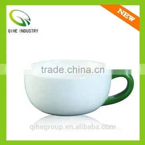 Solid Color Ceramic Tea Cup With Color of White&red thumbnail-1