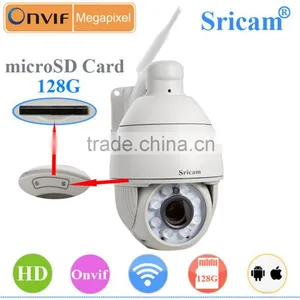 OEM/ODM Sricam SP008 P2p Pan Tilt 128g IR 50 Meter Speed Onvif Full hd Wireless ip Ptz Camera Dome Security PTZ Camera thumbnail-3