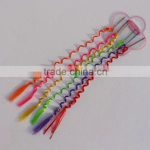 Long Solid Colored Colorful Curly Hair thumbnail-3