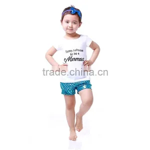Girls Clothes Mermaid Children Shorts Set thumbnail-1