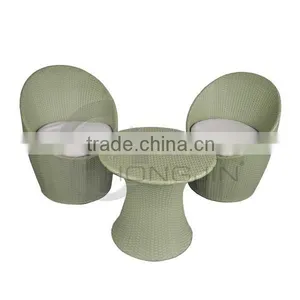 Waterproof Circular PE Rattan Chairs With End Table thumbnail-2