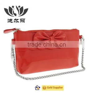 Red Bow Little Girls Shoulder Bag With Chain thumbnail-1