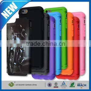 C&T 2in1 Hybrid High Impact Hard Motorcycle Pattern + Black Silicone Case Cover for Apple IPhone 6 thumbnail-1
