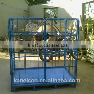 Logistics Foldable Metal Wire Mesh Roll Cage Cart For Sale thumbnail-1