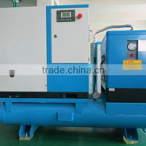 11KW Combined Rotary Oil Flooded Screw Air Compressor With Air Dryer Air Tank Air Filter thumbnail-4