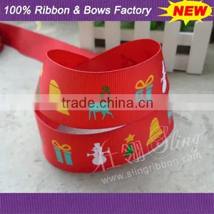 New Design Christmas Style 1 Inch Printed Grosgrain Ribbon Wholesale thumbnail-2