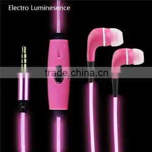 EL Flashing Headphone,New Style Visible EL Light Up In-Ear Headphone Earphones With Microphone + Micro USB Charging thumbnail-5