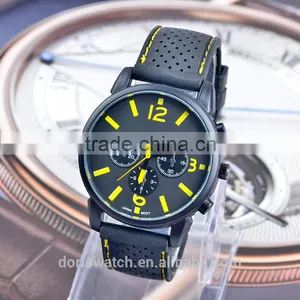 Black Dial Silicone Quartz Analog Water Resistant Shenzhen Sports Watches Men thumbnail-5