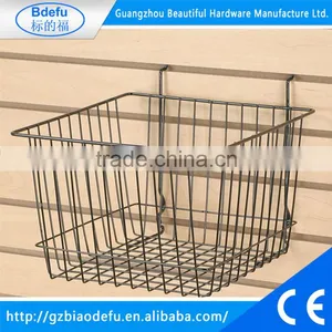 Supermarket Wire Basket: for Slatwall and Gridwall, 12" x 12" Black Wire thumbnail-1