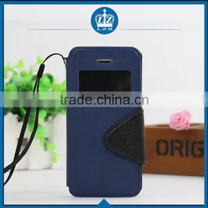 LZB Fashion Contrast Color Series View Windows Smart Leather Flip Case for Apple Iphone 5G thumbnail-4