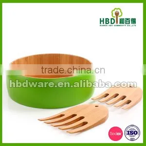 High Quality Bamboo Bowl,bamboo Salad Bowl With Server Wholesale thumbnail-2