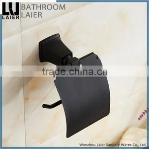 12133 Modern New Fashion American Style Black Bathroom Equipments Toilet Paper Holder thumbnail-1