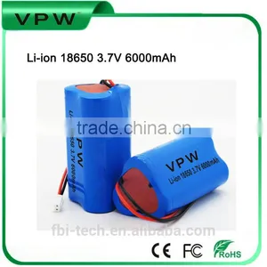 Rechargeable 6000mah 3.7V Li-ion Battery 18650p With CE FCC MSDS ROHS Certification thumbnail-2